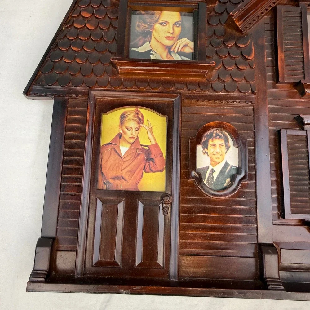 Vintage HL No 102 Victorian House Multi Photo Frame Brown 5 Openings Hong Kong